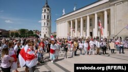 Архіўнае ілюстрацыйнае фота. Акцыя салідарнасьці зь беларускімі палітвязьнямі ў Вільні 21 траўня 2023 году
