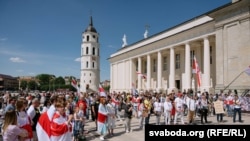 Акцыя салідарнасьці зь беларускімі палітвязьнямі. Вільня, травень 2023 г. 