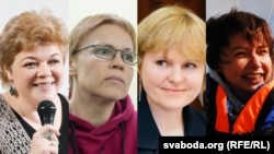 Зьлева направа: Юлія Чарняўская, Марына Золатава, Людміла Чэкіна і Вольга Лойка