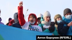 Яна Дробноход на пикете 23 января 2021 года