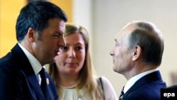 Президент России Владимир Путин и премьер-министр Италии Маттео Ренци