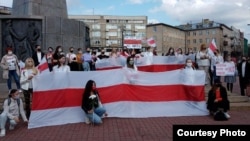 Женский марш "За демократическую Беларусь" в польском городе Лодзь. Осень 2020 г.