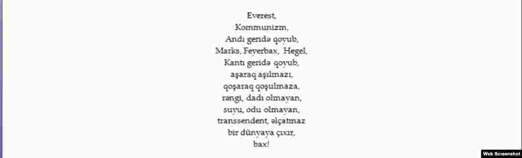 Azerbaijan - Poem by Azeri poet Asad Jahangir