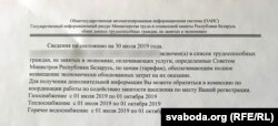 Даведка з базы працаздольных грамадзян, не занятых у эканоміцы