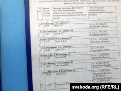 У сьпісе разгляду спраў на затрыманых на «Маршы недармаедаў» Алена Крэль пазначаная першай