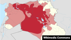 Территории в Ираке и Сирии, контролируемые Исламским государством Ирака и Леванта