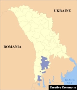 Молдова картасындағы көк түспен көрсетілген – Гагаузия аймағы.