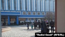 Tajikistan,Dushanbe city, a peope complain in front of Tajikistan general Procurature,15February2014