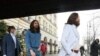 Germany -- Wax figures (R-L) of John Lennon, George Harrison, Paul McCartney and Ringo Starr as the 'Abbey Road' Beatles stand at the entrance to the Adlon hotel in Berlin, 18Dec2012