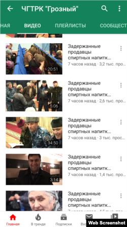 Видеозаписи, которые исчезли с YouTube-канала ЧГТРК "Грозный"