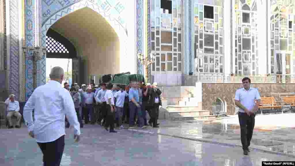 Tajikistan,Dushanbe city, funeral ceremony of tajik famous historian Rahim Masov, 22June2018