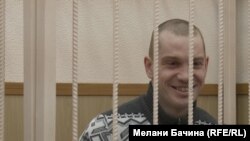 «ВКонтакте» мен YouTube желілерінде Ресейдің Украинаға басып кіргенін сынаған видео жариялағаны үшін сотталған блогер Вадим Тюменцев. Ресей, Томск, 30 желтоқсан 2015 жыл.