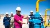 Kazakhstan - Sharipbayev - Kairat Sharipbayev, Chairman of the Management Board of "KazTransGas" JSC, launches wells in the Zhambul region, August 9, 2015. 