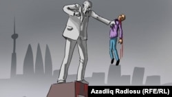 "Heykəlin intiqamı". Karikatura. Gündüz Ağayev