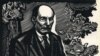 Якуб Колас у Люсінскай школе. 1972. Лінагравюра Васіля Шаранговіча