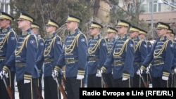 Kosovo - Kosovo Security Forces and Kosovo Police get ready for a parade, marking the fifth anniversary of Kosovo's independence. 17Feb2013