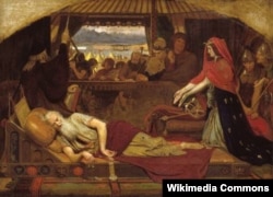 Lear and Cordelia. "Kral Lir"ə illüstrasiya