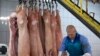 A worker at a meat processing plant in Brest, Belarus, December 2, 2014