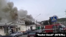 Tajikistan -- Dushanbe, fire, burnt, 20 April 2014