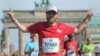 Germany - Jared Goldman finishing ultra-marathon, 60 km run, in Berlin