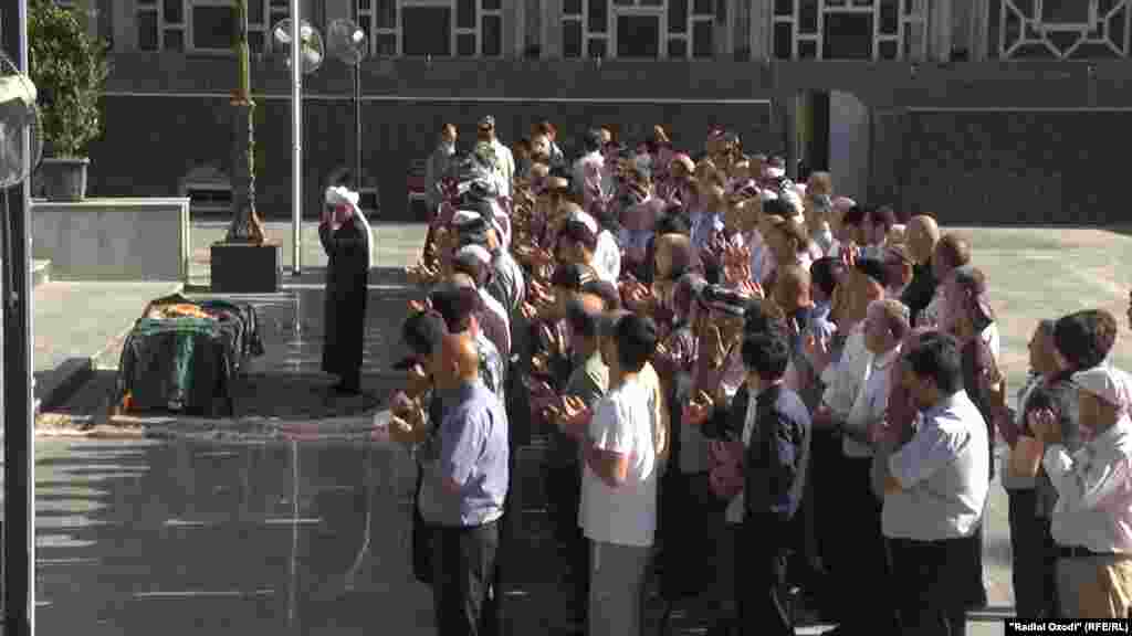 Tajikistan,Dushanbe city, funeral ceremony of tajik famous historian Rahim Masov, 22June2018