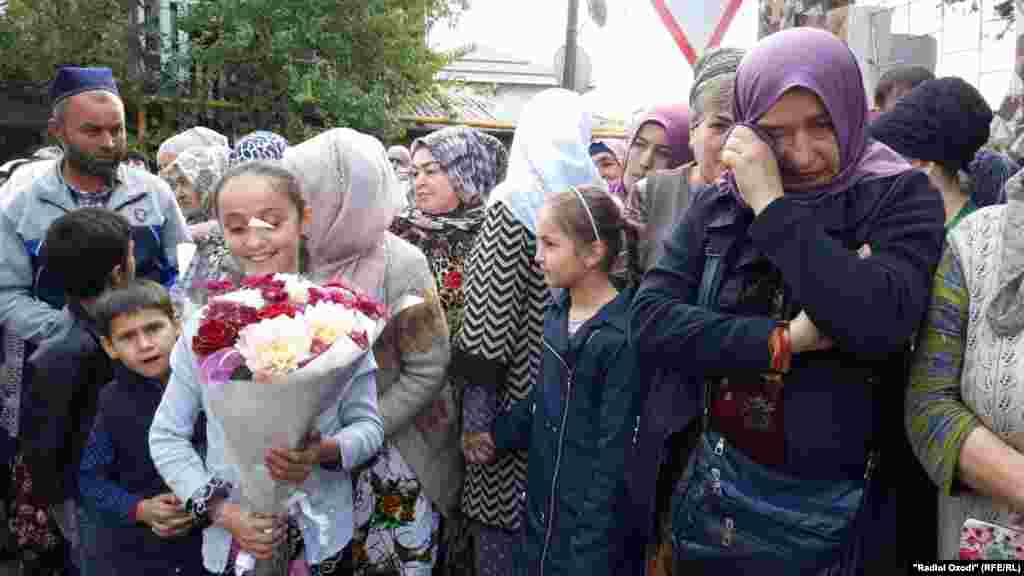 Tajikistan,Dushanbe city, people waiting released of their relatives from Dushanbe prison after amnesty, 28October2019